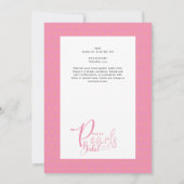 Invitation PETAUX ET PERLES Fête des mariées Chic Glam rose (Dos)