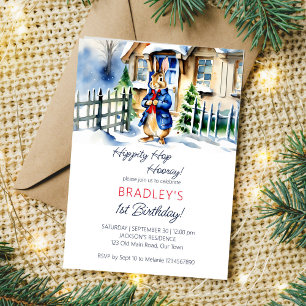 Invitation Peter lapbit hiver thème anniversaire modèle de fê