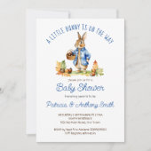 Invitation Peter lapin avec des glands baby shower d'automne (Devant)