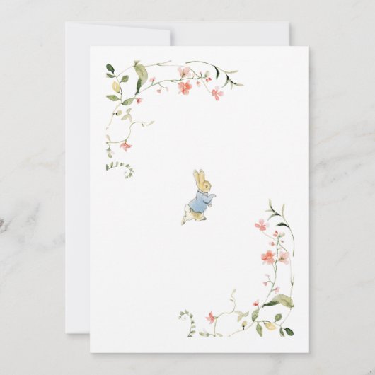 Invitation Peter le Baby shower Fleur sauvage Rabbit (Dos)