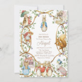 Invitation Peter le lapin Baby shower des bois Beatrix (Devant)