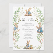 Invitation Peter le lapin Botanical Genre Reveal (Devant)