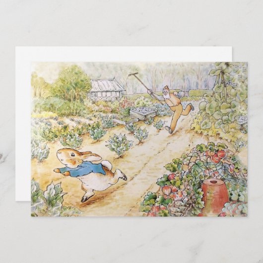 Invitation Peter le lapin dans le jardin de M. Mc Gregor (Devant / Derrière)
