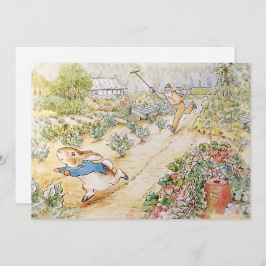 Invitation Peter le lapin dans le jardin de M. Mc Gregor (Devant / Derrière)