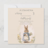 Invitation Peter le lapin fête d'anniversaire (Devant)