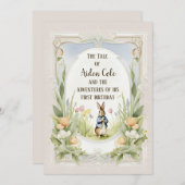 Invitation Peter le lapin lapin dans le jardin (Devant / Derrière)