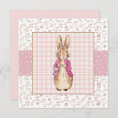 Invitation Peter le lapin rose (Devant / Derrière)