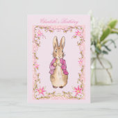 Invitation Peter le lapin rose (Debout devant)