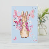 Invitation Peter le lapin veste rose premier anniversaire (Debout devant)