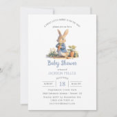 Invitation Peter le mignon lapin Baby shower neutre (Devant)