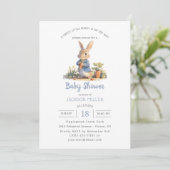 Invitation Peter le mignon lapin Baby shower neutre (Debout devant)