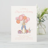 Invitation Peter Rabbit| 1er anniversaire de la fille PinkCon (Debout devant)