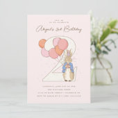 Invitation Peter Rabbit 2e anniversaire Confetti rose (Debout devant)