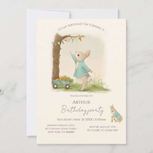 Invitation Peter Rabbit Anniversaire&Jeu (Devant)