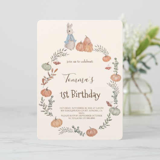 Invitation Peter Rabbit automne automne automne automne Invit (Debout devant)