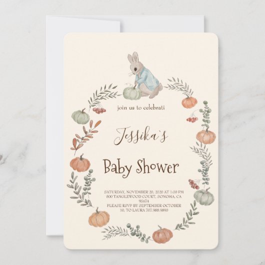 Invitation Peter Rabbit automne automne automne automne Invit (Devant)