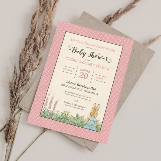Invitation Peter Rabbit | Baby shower fille