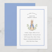 Invitation Peter Rabbit Baby shower Vintage bleu (Devant / Derrière)