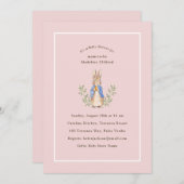 Invitation Peter Rabbit Baby shower Vintage rose (Devant / Derrière)