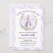 Invitation Peter Rabbit Baby shower violet (Devant)