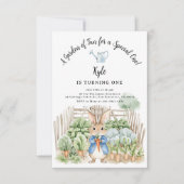 Invitation Peter Rabbit Cabbage Patch First Birthday Party (Devant)