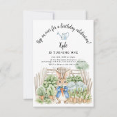 Invitation Peter Rabbit Chou Patch Légumes Anniversaire (Devant)