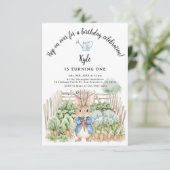 Invitation Peter Rabbit Chou Patch Légumes Anniversaire (Debout devant)