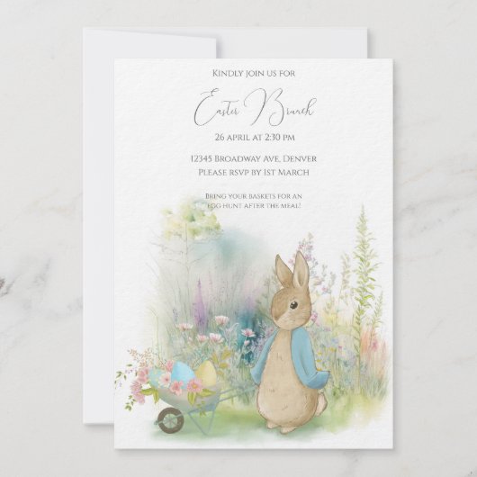 Invitation Peter Rabbit de Pâques (Devant)