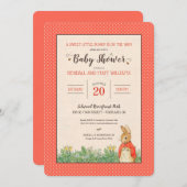Invitation Peter Rabbit - Flopsy | Baby shower fille (Devant / Derrière)