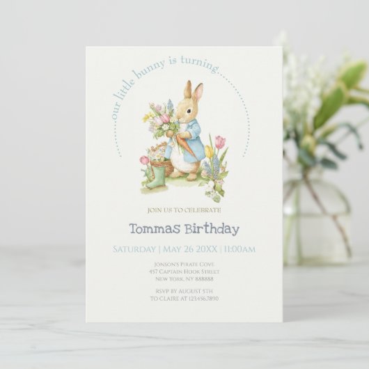 Invitation Peter Rabbit Garden Anniversaire (Debout devant)