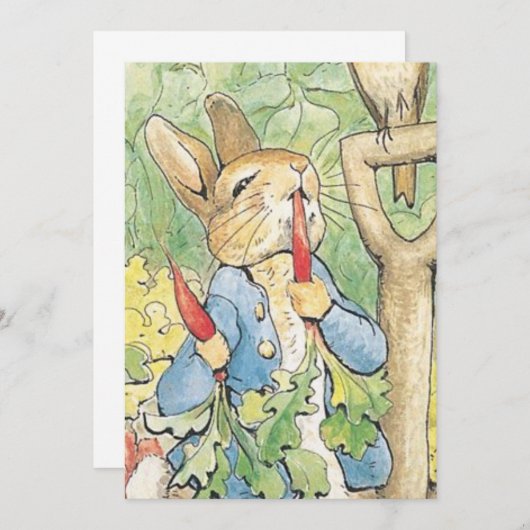 Invitation Peter Rabbit In The Garden - Beatrix Potter (Devant / Derrière)