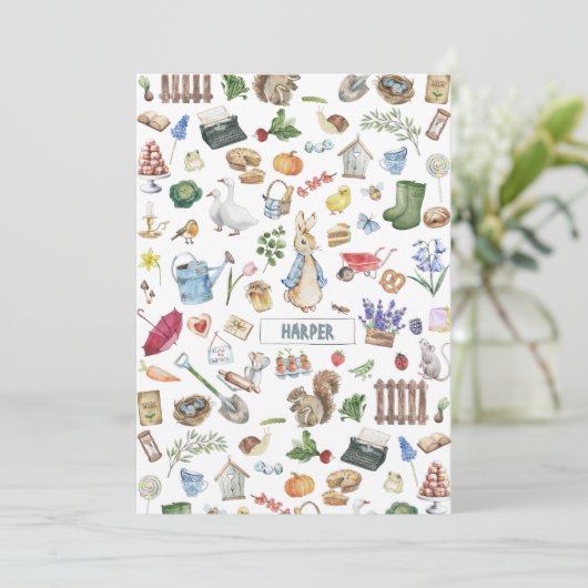 Invitation peter rabbit personnalisé (Debout devant)