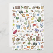 Invitation peter rabbit personnalisé (Devant / Derrière)