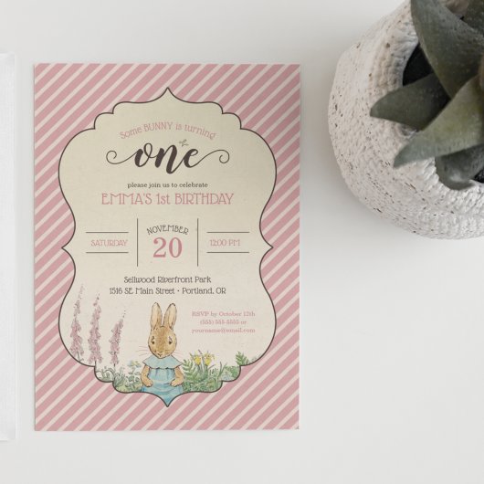 Invitation Peter Rabbit | Premier anniversaire de la petite f