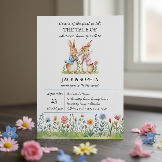 Invitation Peter Rabbit Themed Gender Reveal