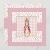 Invitation Peter the Rabbit Check & Floral pattern (Devant / Derrière)