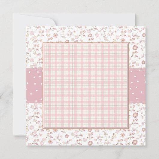 Invitation Peter the Rabbit Check & Floral pattern (Dos)