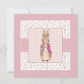 Invitation Peter the Rabbit Check & Floral pattern (Devant)