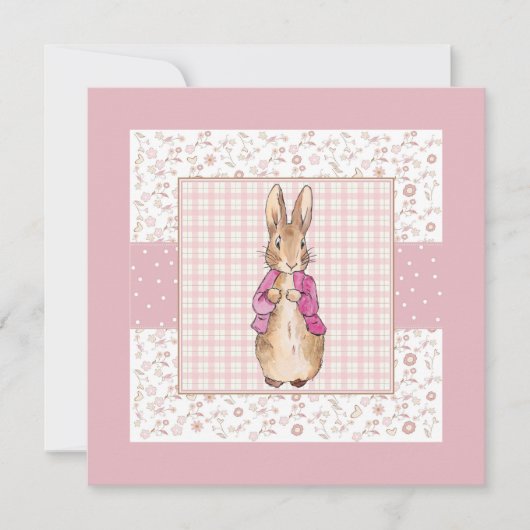 Invitation Peter the Rabbit Check & Floral pattern (Devant)