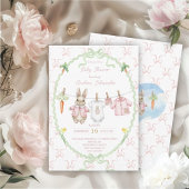 Invitation Peter the Rabbit Girl Clothesline Baby Shower