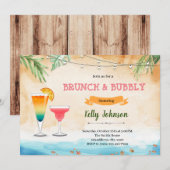 Invitation pétillante pour brunch de plage (Devant / Derrière)