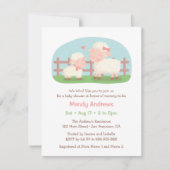 Invitation Petit agneau et Baby shower de ferme maman (Devant)