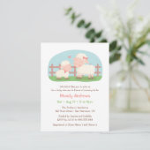Invitation Petit agneau et Baby shower de ferme maman (Debout devant)