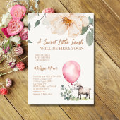 Invitation Petit Agneau rose doux