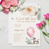Invitation Petit Agneau rose doux