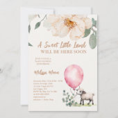 Invitation Petit Agneau rose doux (Devant)