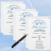 Invitation Petit Agneau S'élevant Haut dans les Ballons Bleus