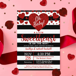 Invitation Petit amour Baby shower de la Saint Valentin