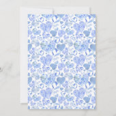 Invitation Petit Amour Bleu Amour Coeur Baby shower garçon (Dos)