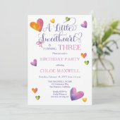 Invitation Petit Amour Fête Trois Anniversaires (Debout devant)